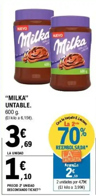 E.Leclerc Milka Untable 600g oferta