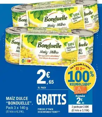 E.Leclerc Bonduelle Maíz Dulce 3x140g oferta