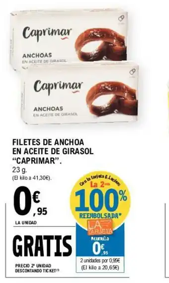 E.Leclerc Caprimar Filetes De Anchoa En Aceite De Girasol 23g oferta