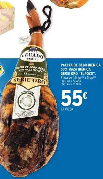 E.Leclerc Elpozo Paleta De Cebo Ibérica 50% Raza Ibérica Serie Oro oferta
