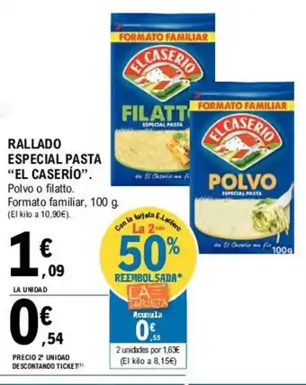 E.Leclerc El Caserío Rallado Especial Pasta 100g oferta