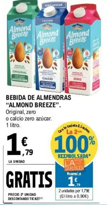 E.Leclerc Almond Breeze Bebida De Almendras 1 litro oferta