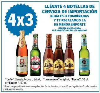 E.Leclerc Leffe, Lowenbrau, Becks, Spaten 33cl / 50cl oferta