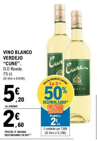 E.Leclerc Cune Vino Blanco Verdejo 75cl oferta