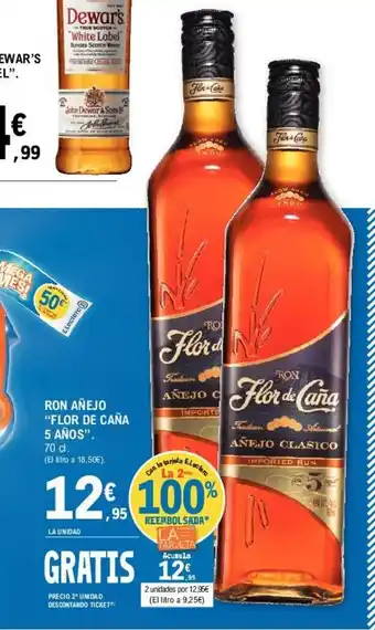 E.Leclerc Flor De Caña 5 Años Ron Añejo 70cl oferta
