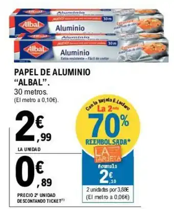 E.Leclerc Albal Papel de Aluminio 30 metros oferta