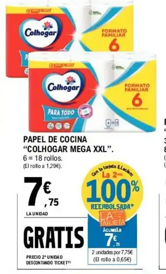 E.Leclerc Colhogar Mega XXL Papel De Cocina 6=18rollos oferta