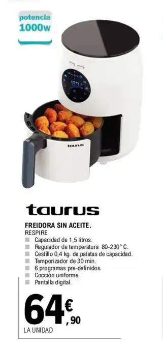 E.Leclerc Taurus Freidora Sin Aceite oferta