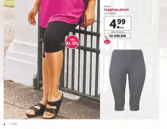 Lidl Esmara Leggings pirata, Tallas XL-3XL oferta