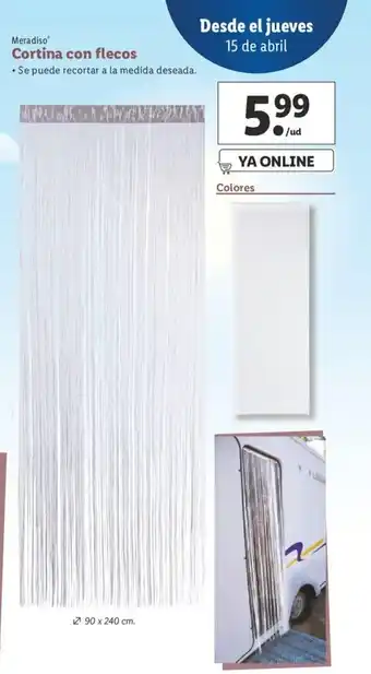 Lidl Meradiso Cortina con flecos 90 x 240cm oferta