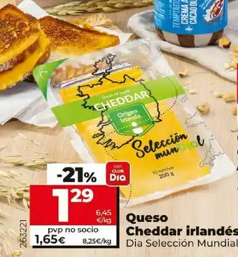 Dia Queso cheddar irlandés dia oferta