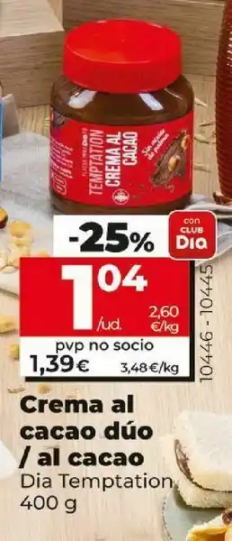 Dia Crema de cacao dúo dia oferta