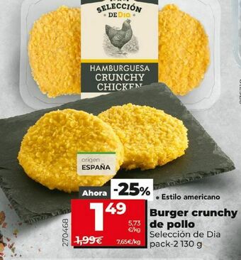 Dia Burger crunchy de pollo oferta
