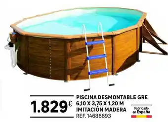 Leroy Merlin Piscina Desmontable Gre 6.10 X 3.75 X 1.20 M Imitación Madera oferta