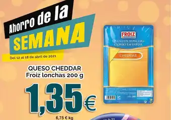 FROIZ Queso Cheddar Lonchas 200g oferta