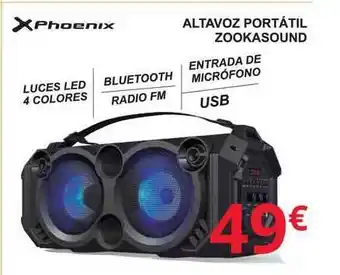 Xphoenix Altavoz Portátil Zookasound