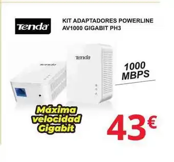 Dynos Informática Tenda Kit Adaptadores Powerline Av1000 Gigabit Ph3 oferta