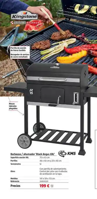 Bauhaus Kms Barbacoa Ahumador Black Angus Xxl oferta
