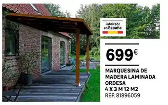 Leroy Merlin Marquesina De Madera Laminada Ordesa 4x3m 12 M2 oferta