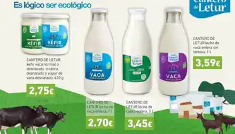 HiperDino Cantero De Letur: Kefir Vaca Normal O Desnatado O Cabra Desnatado O Yugur De Vaca Desnatado, 420 G., Leche De Vaca Entera, 1l oferta