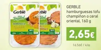 HiperDino Gerble Hamburguesas Tofu Champiñon O Ceral Oriental, 160 G oferta
