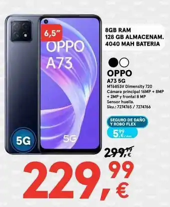 Worten Oppo A73 5g 8gb Ram 125gb Almacenam 4040 Mah Bateria oferta