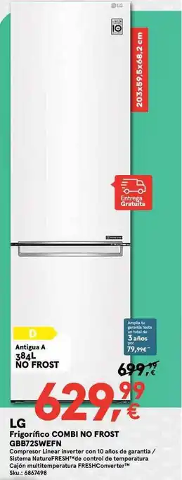 Worten Lg Frigorífico Combi No Frost Gbb72swefn oferta