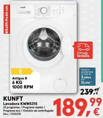 Worten Kunft Lavadora Kw5315 oferta