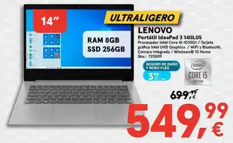 Worten Lenovo Portátil Ideapad 3 14iil05 oferta
