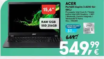 Worten Acer Portátil Aspire 3 As315-56-58cj oferta