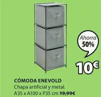 JYSK Cómoda Enevold Chapa artificial y metal A35x A100x P35cm oferta