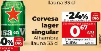 Dia Cervesa lager singular oferta