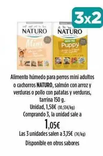 El Corte Inglés Alimento Húmedo Para Perros Mini Adultos O Cachorros Naturo, Salmón Con Arroz Y Verduras O Pollo Con Patatas Y Verduras, Tarr oferta