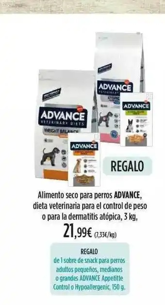 El Corte Inglés Alimento Seco Para Perros Advance, Diet Veterinaria Para El Control De Peso O Para De La Dermatitis Atópica, 3kg oferta