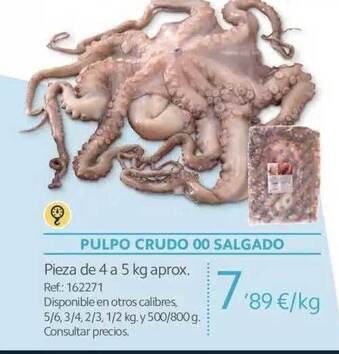 Makro Pulpo Crudo 00 Salgado oferta