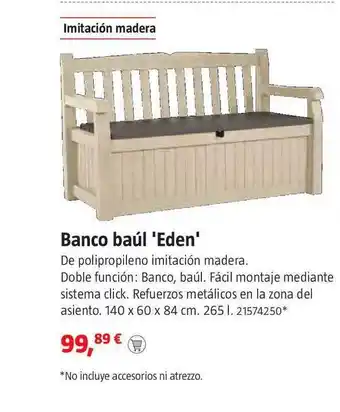Bauhaus Banco Baúl Eden oferta
