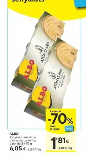 Caprabo Albo Tonyina Clara En Oli D'oliva Verge Extra, Pack De 3 X 92 G oferta