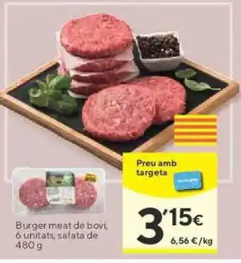 Caprabo Burger Meat De Bovi, 6 Unitats, Safata De 480g oferta