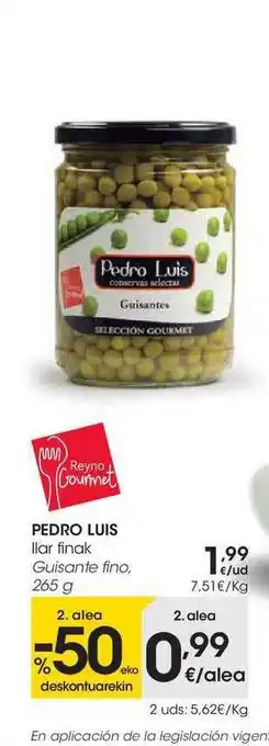 Eroski Pedro Luis Guisante Fino, 265g oferta