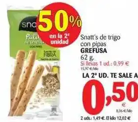 Alimerka Grefusa Snatt's De Trigo Con Pipas 62g. oferta