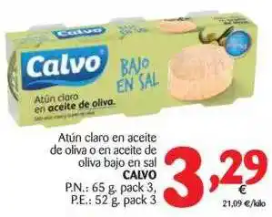 Alimerka Atún Claro En Aceite De Oliva O En Aceite De Oliva Bajo En Sal Calvo oferta