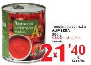 Alimerka Alimerka Tomate Triturado Extra 800g. oferta