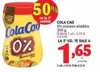 Alimerka Cola Cao 0% Azúcares Añadidos 300g oferta