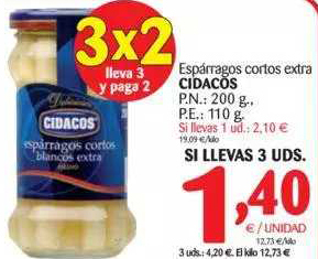 Alimerka Cidacos Espárragos Cortos Extra oferta