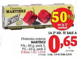 Alimerka Martínez Pimientos Enteros oferta
