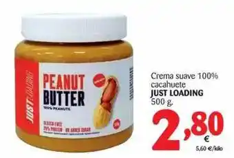 Alimerka Just Loading Crema Suave 100% Cacahuete 500g oferta