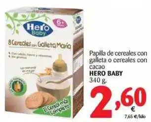 Alimerka Hero Baby Papilla De Cereales Con Galleta O Cereales Con Cacao 340g. oferta