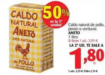 Alimerka Aneto Caldo Natural De Pollo, Jamón O Verduras 1 Litro oferta