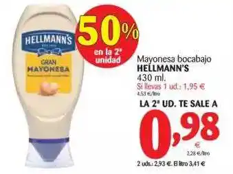 Alimerka Hellmann's Mayonesa Bocabajo 430ml oferta