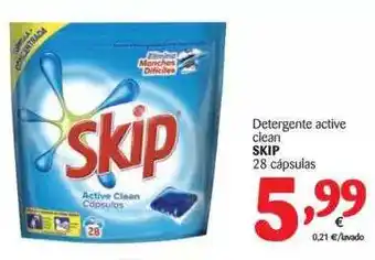 Alimerka Skip Detergente Active Clean 18 Cápsulas oferta